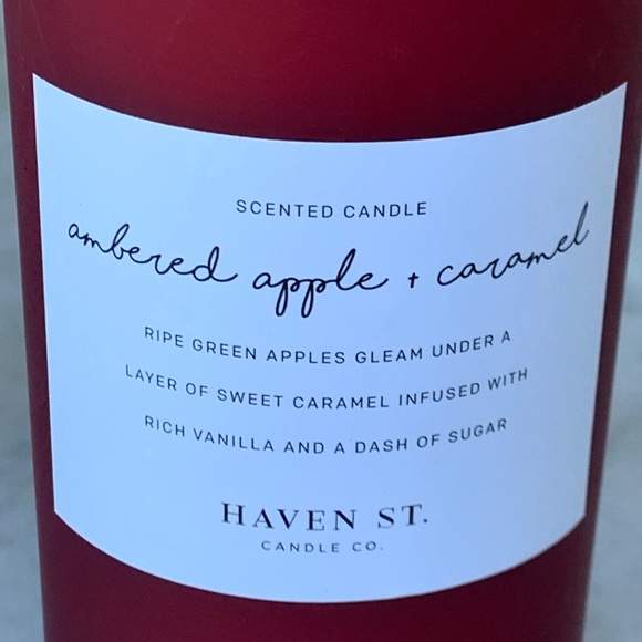 HAVEN STREET CANDLE AMBERED APPLE CARAMEL SCENTED NEW - Picture 3 of 5